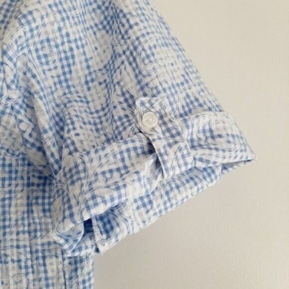 NORTHERN REFLECTION Floral Gingham Check Button Down Shirt Sz XL - Picture 8 of 10
